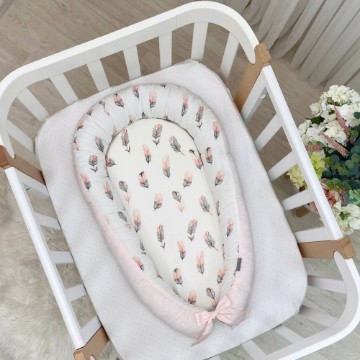 Protectie somn - Baby Nest Feather roz
